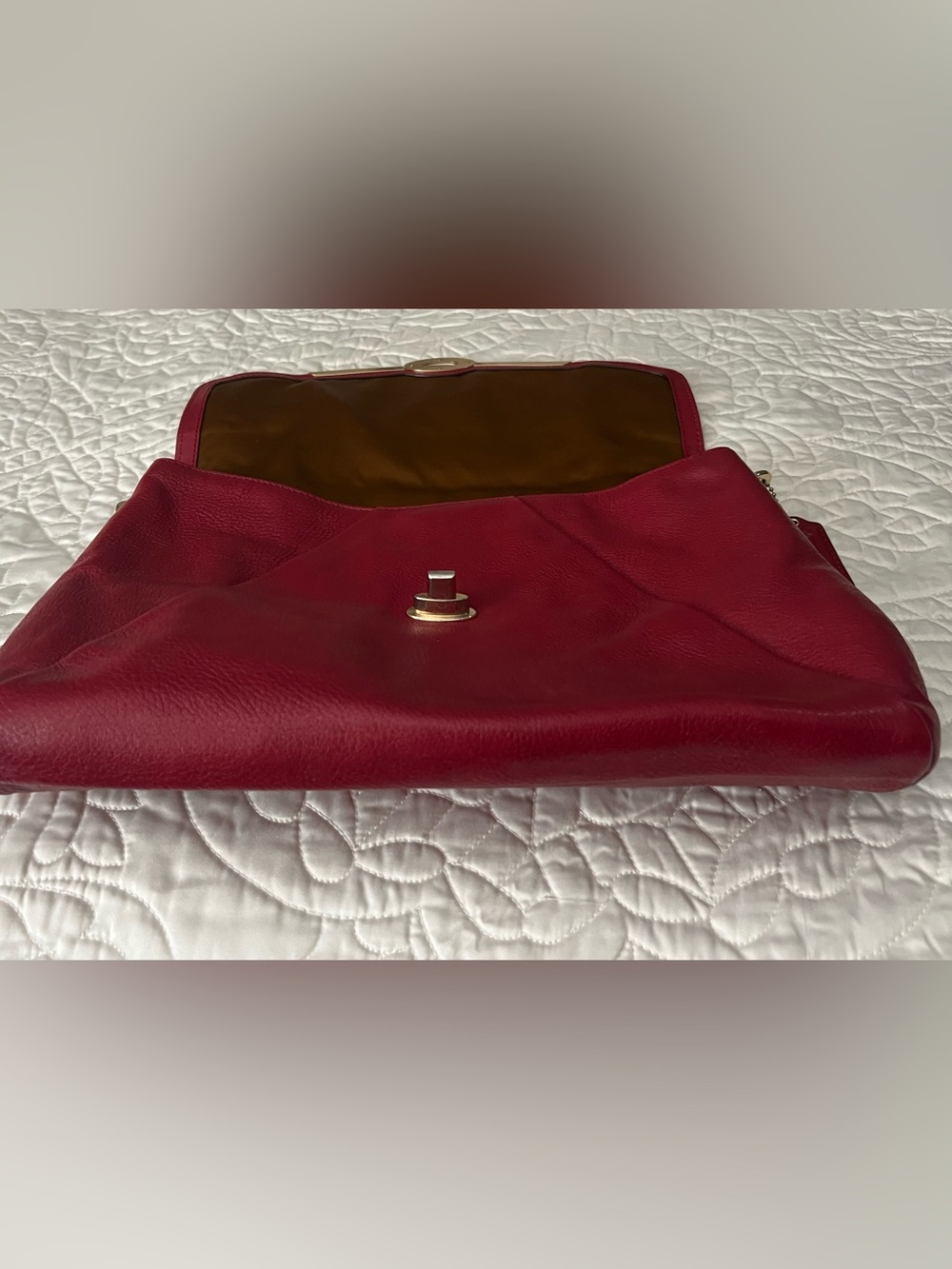 Coach Madison Classic Red Leather Shoulder Bag with Gold Hardware - Picture 2 of 6